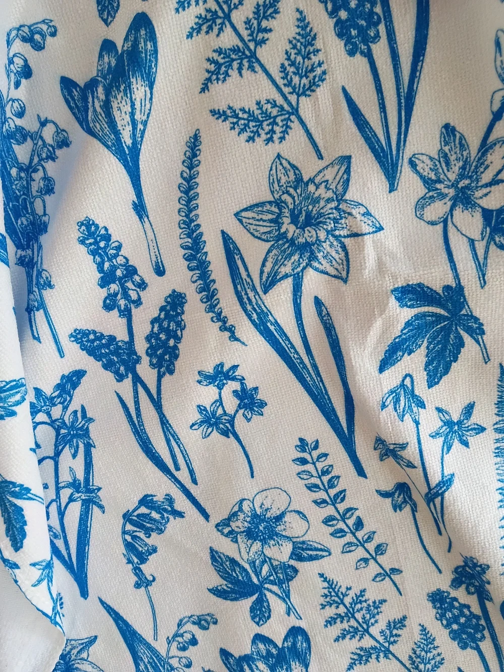 Blue Floral Hand Towels - Set of 2